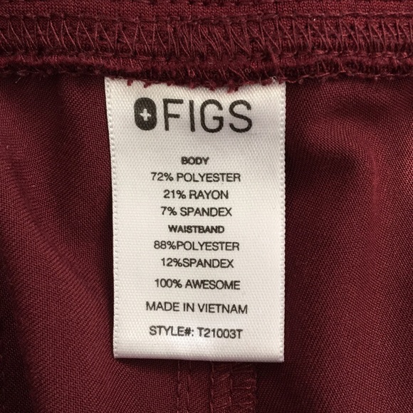 Figs Women's Burgundy Pants - Picture 9 of 9